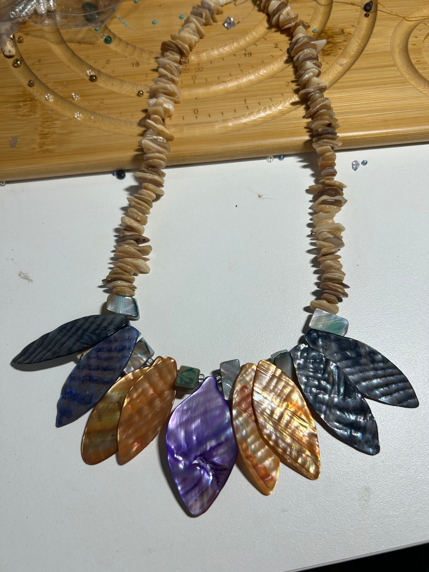 Mother of Pearl Multicolor Shell Necklace